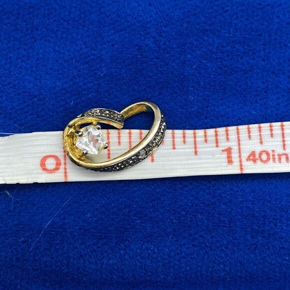 💛 925 GP CZ & Diamond Pendant - Picture 4 of 5